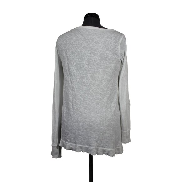 Left of Center Anthropologie burnout distressed destroyed asymmetric t-shirt L - Picture 3 of 14